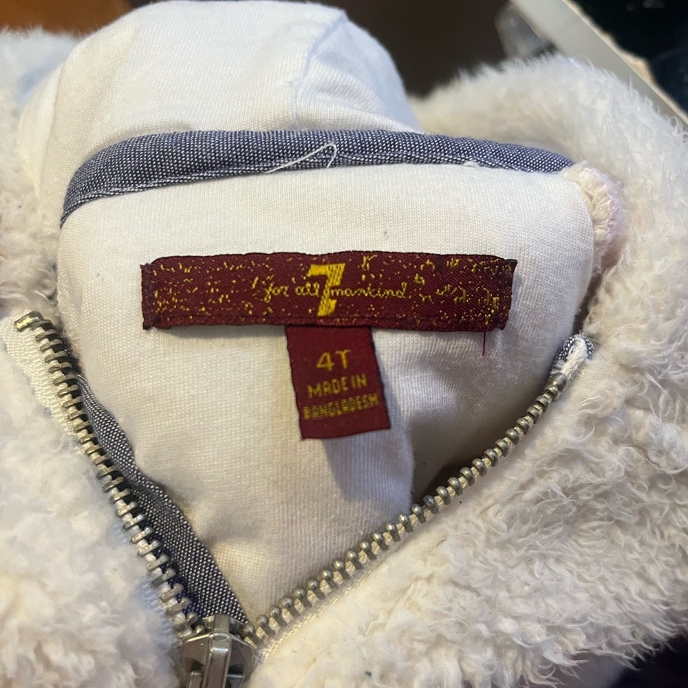 7 For All Mankind Cream Fleece Jacket